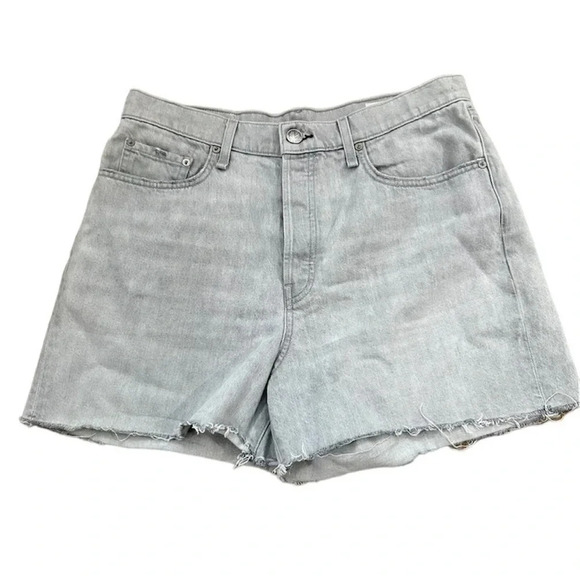 Rag & Bone Women's New York High-Rise Shorty Short Raw Hem Denim Size 32 GUC - Picture 1 of 9